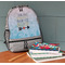 Inspirational Quotes Large Backpack - Gray - On Desk