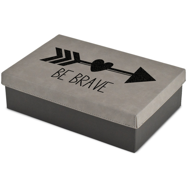 Custom Inspirational Quotes Large Gift Box w/ Engraved Leather Lid