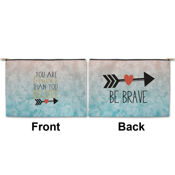 Inspirational Quotes Large Zipper Pouch Approval (Front and Back)