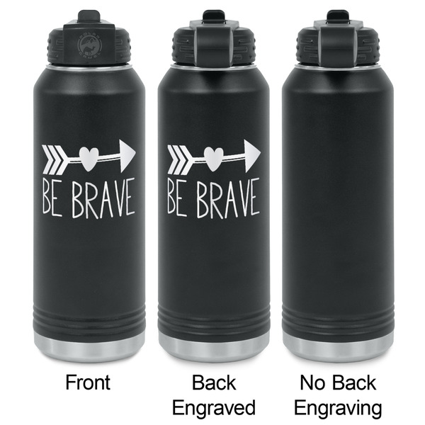 Inspirational Quotes Laser Engraved Water Bottles - 2 Styles - Front & Back View