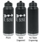 Inspirational Quotes Laser Engraved Water Bottles - 2 Styles - Front & Back View