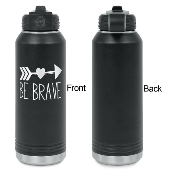 Inspirational Quotes Laser Engraved Water Bottles - Front Engraving - Front & Back View
