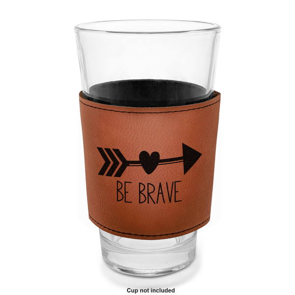 Inspirational Quotes Laserable Leatherette Mug Sleeve - In pint glass for bar