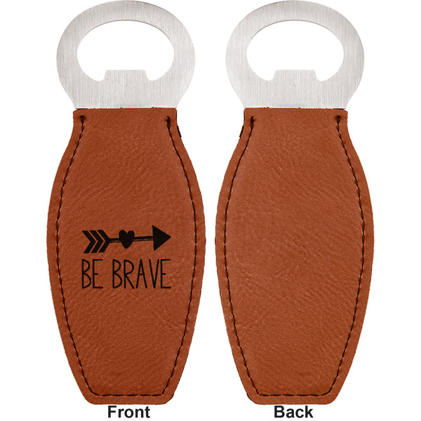 Inspirational Quotes Leather Bar Bottle Opener - Front and Back (single sided)