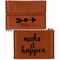 Inspirational Quotes Leather Business Card Holder - Front Back