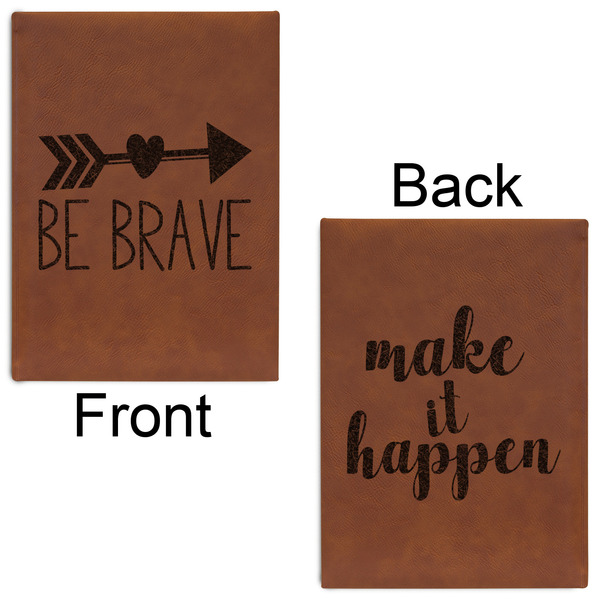 Inspirational Quotes Leatherette Journals - Large - Double Sided - Front & Back View