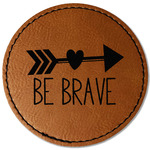 Inspirational Quotes Faux Leather Iron On Patch - Round