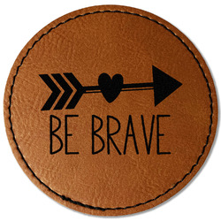 Inspirational Quotes Faux Leather Iron On Patch - Round