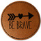 Inspirational Quotes Faux Leather Iron On Patch - Round