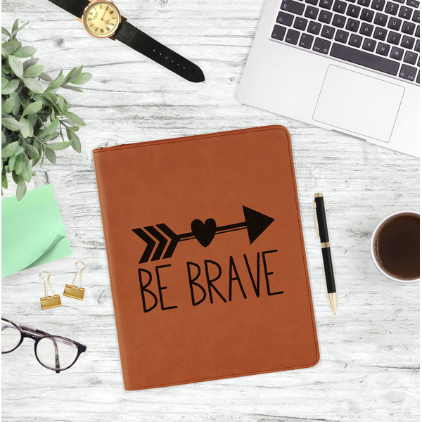 Inspirational Quotes Leatherette Zipper Portfolio - Lifestyle Photo