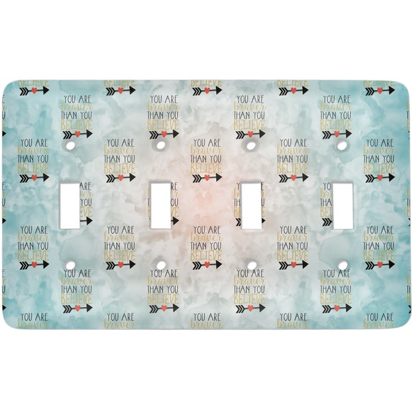 Custom Inspirational Quotes Light Switch Cover (4 Toggle Plate)