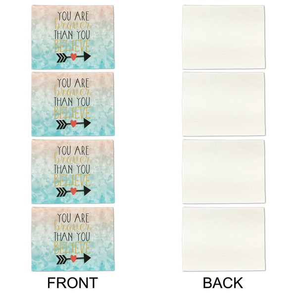 Inspirational Quotes Linen Placemat - APPROVAL Set of 4 (single sided)