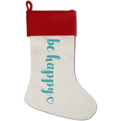 Inspirational Quotes Red Linen Stocking