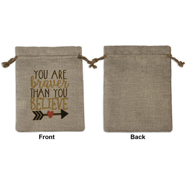 Inspirational Quotes Medium Burlap Gift Bag - Front Approval