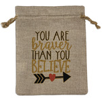 Inspirational Quotes Medium Burlap Gift Bag - Front