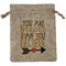 Inspirational Quotes Medium Burlap Gift Bag - Front