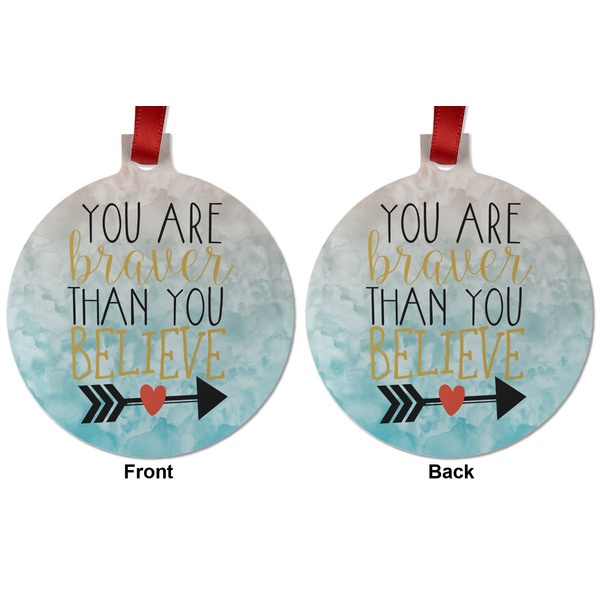 Inspirational Quotes Metal Ball Ornament - Front and Back