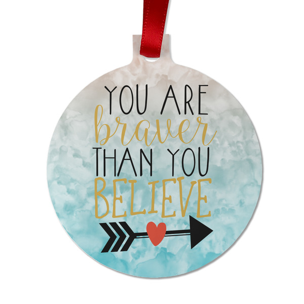 Custom Inspirational Quotes Metal Ball Ornament - Double Sided
