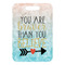 Inspirational Quotes Metal Luggage Tag - Front Without Strap