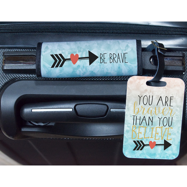 Inspirational Quotes Metal Luggage Tag & Handle Wrap - In Context