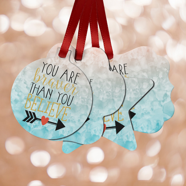 Custom Inspirational Quotes Metal Ornaments - Double Sided