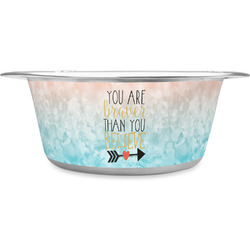 Inspirational Quotes Stainless Steel Dog Bowl - Medium
