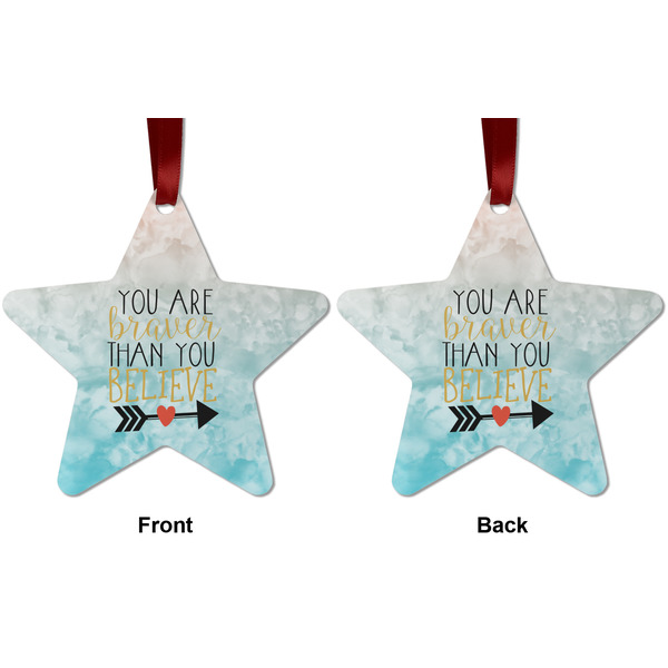 Inspirational Quotes Metal Star Ornament - Front and Back