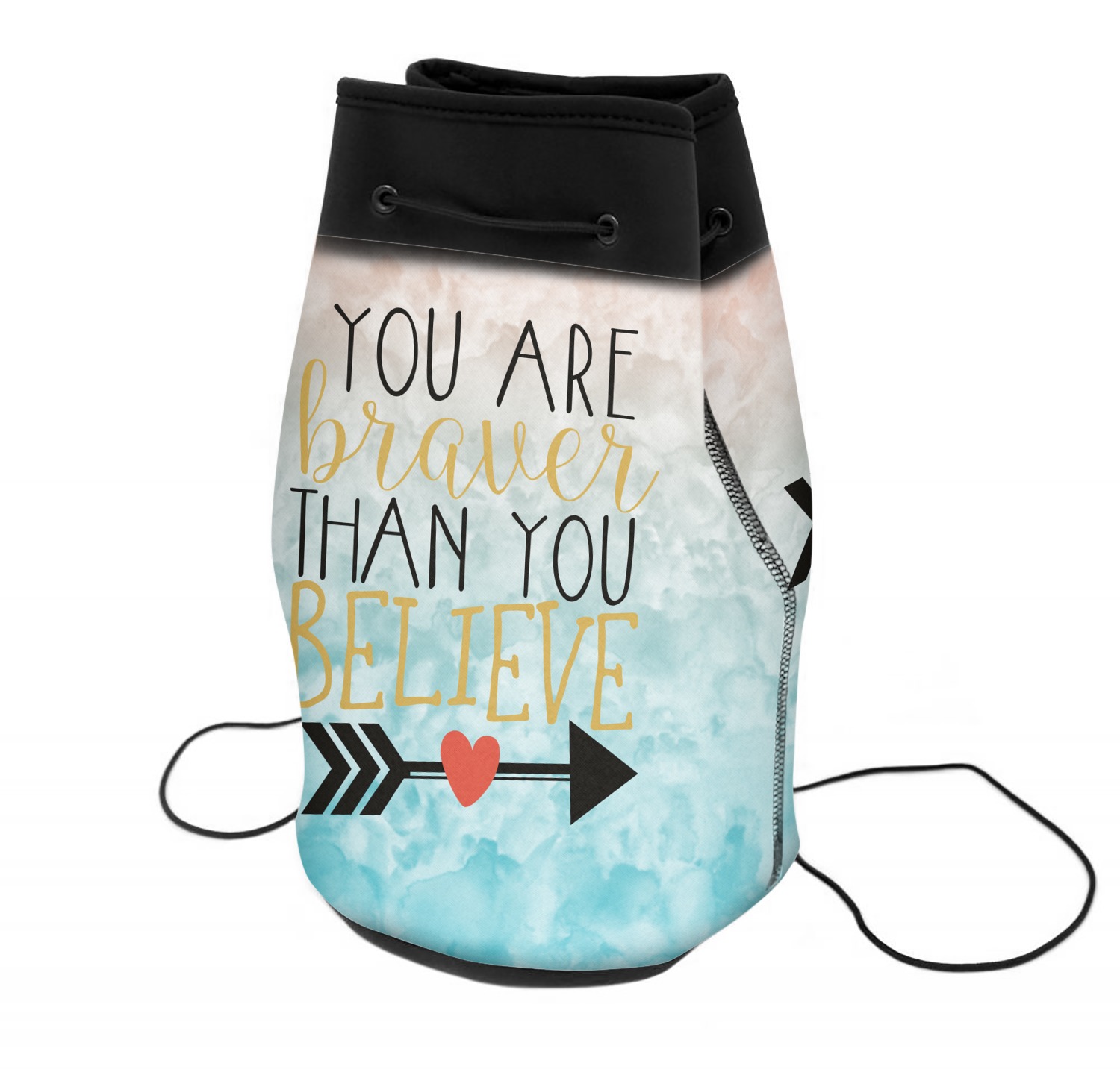 Inspirational Quotes Neoprene Drawstring Backpack (Personalized