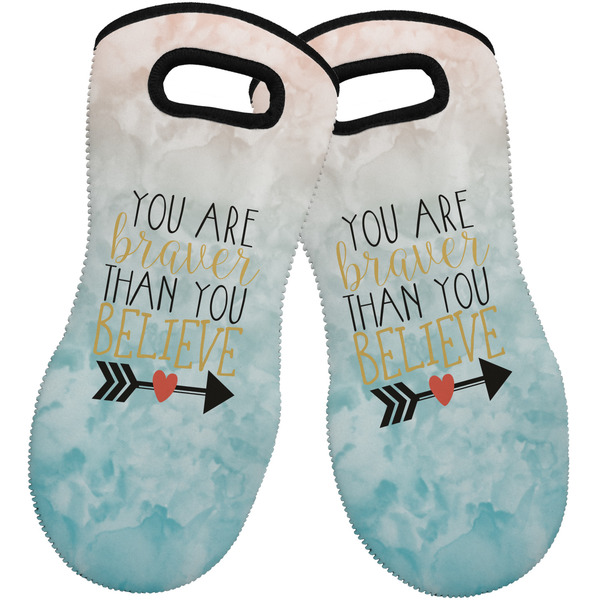 Inspirational Quotes Neoprene Oven Mitt -Set of 2 - Front