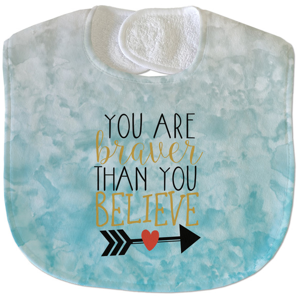 Inspirational Quotes New Baby Bib - Closed and Folded