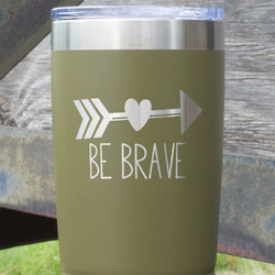 Inspirational Quotes 20 oz Stainless Steel Tumbler - Olive - Double Sided