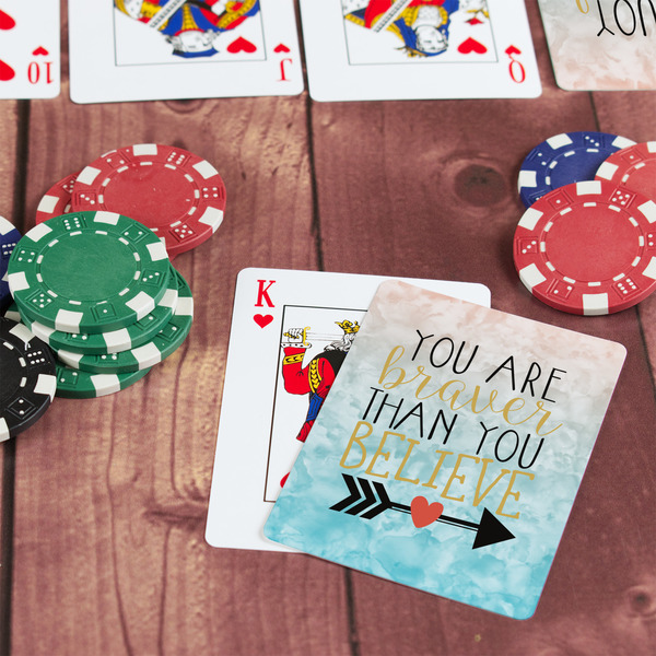 Inspirational Quotes On Table with Poker Chips