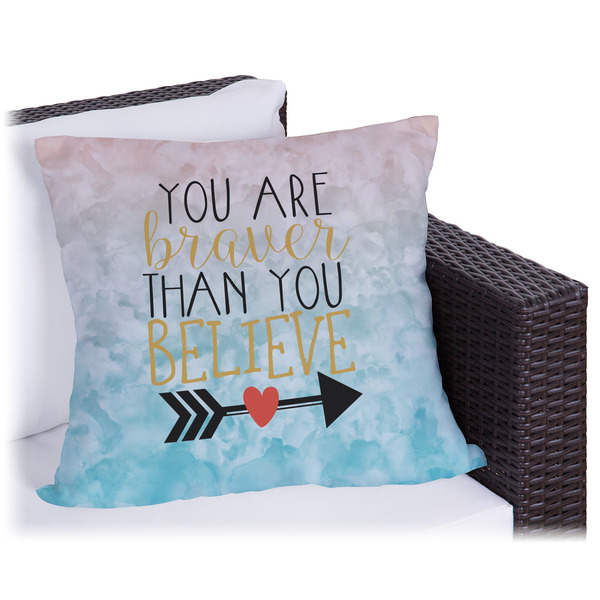 Custom Inspirational Quotes Outdoor Pillow - 16"