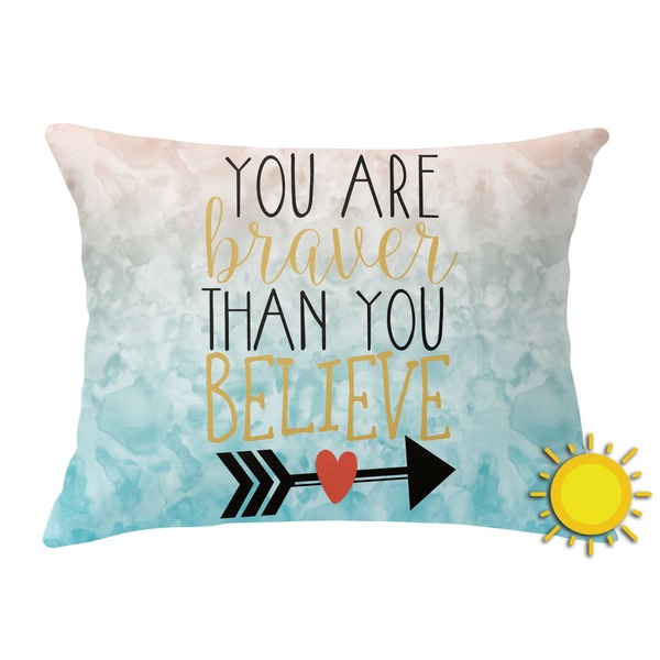 Custom Inspirational Quotes Outdoor Throw Pillow (Rectangular)