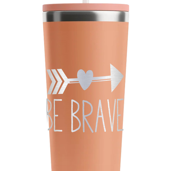 Inspirational Quotes Peach RTIC Everyday Tumbler - 28 oz. - Close Up