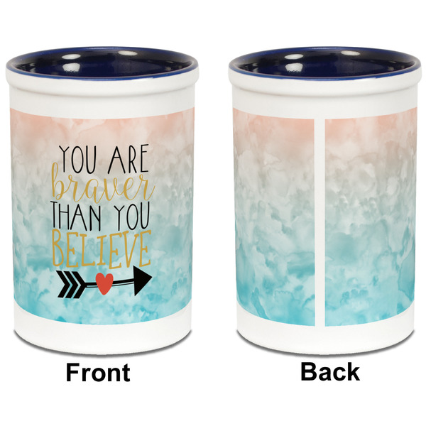 Inspirational Quotes Pencil Holder - Blue - approval