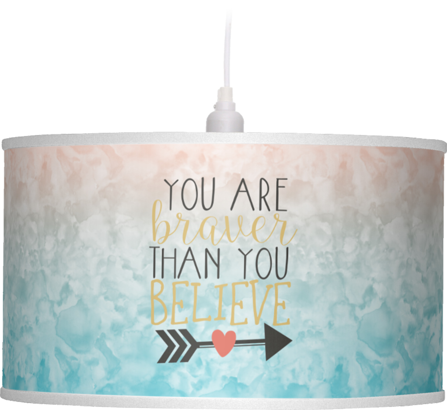 Inspirational Quotes Drum Pendant Lamp Polyester - YouCustomizeIt