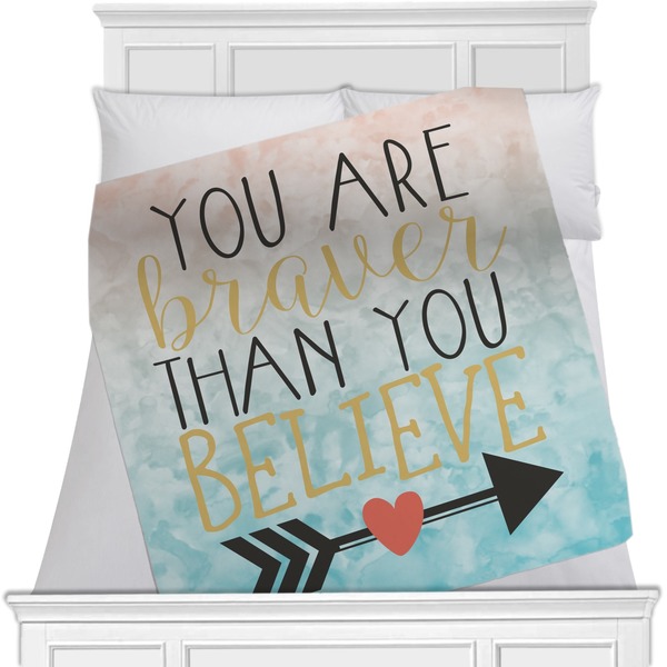 Custom Inspirational Quotes Minky Blanket - Toddler / Throw - 60"x50" - Single Sided