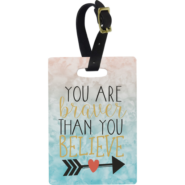 Custom Inspirational Quotes Plastic Luggage Tag - Rectangular