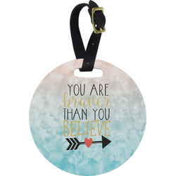 Inspirational Quotes Plastic Luggage Tag - Round