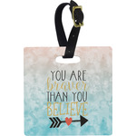 Inspirational Quotes Plastic Luggage Tag - Square