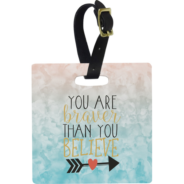 Custom Inspirational Quotes Plastic Luggage Tag - Square