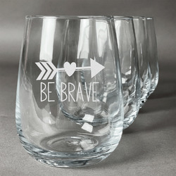 Inspirational Quotes Stemless Wine Glasses (Set of 4)