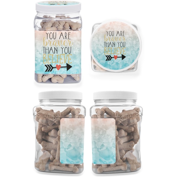 Inspirational Quotes Pet Treat Jar - Multiple Angles