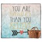Inspirational Quotes Picnic Blanket - Flat - With Basket