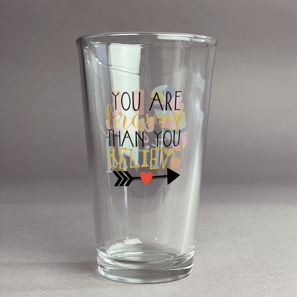 Custom Inspirational Quotes Pint Glass - Full Color Logo