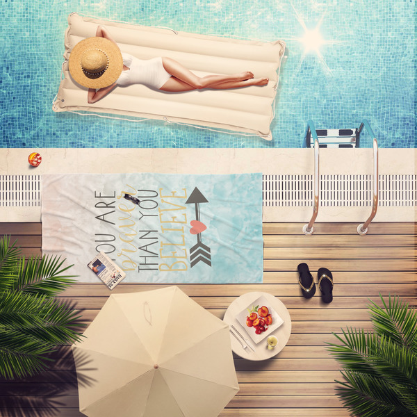Inspirational Quotes Pool Towel Lifestyle