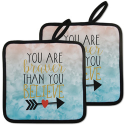 Inspirational Quotes Pot Holders - Set of 2