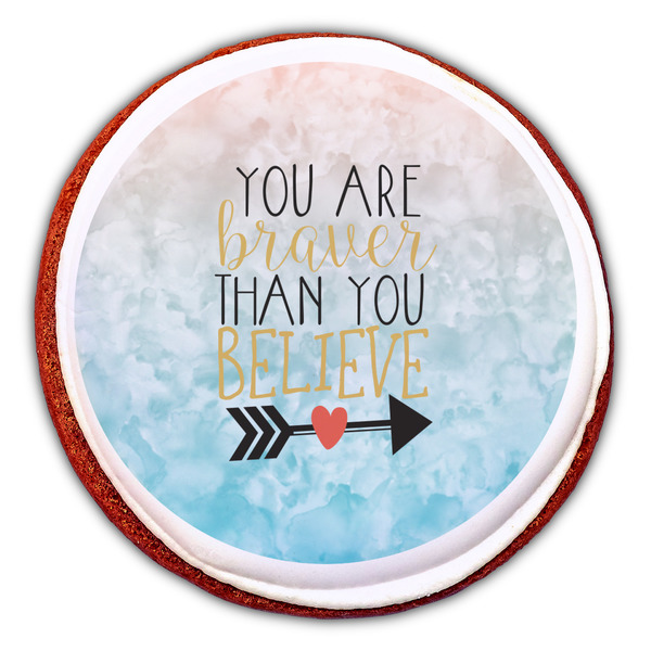Inspirational Quotes Printed Icing Circle - Large - On Cookie