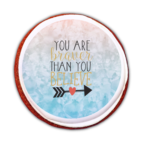 Inspirational Quotes Printed Icing Circle - Medium - On Cookie